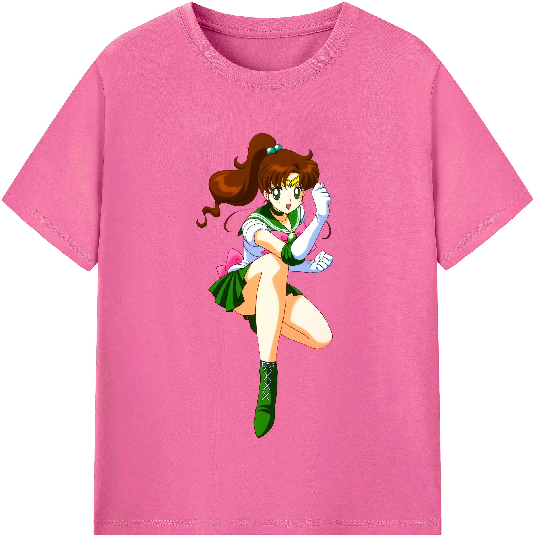 （画像用） 美少女戦士セーラームーン 木野 まこと きの まこと Sailor Moon Kino Makoto （セーラージュピター；Sailor Jupiter） レディースカジュアルプリントTシャツ（綿100％）